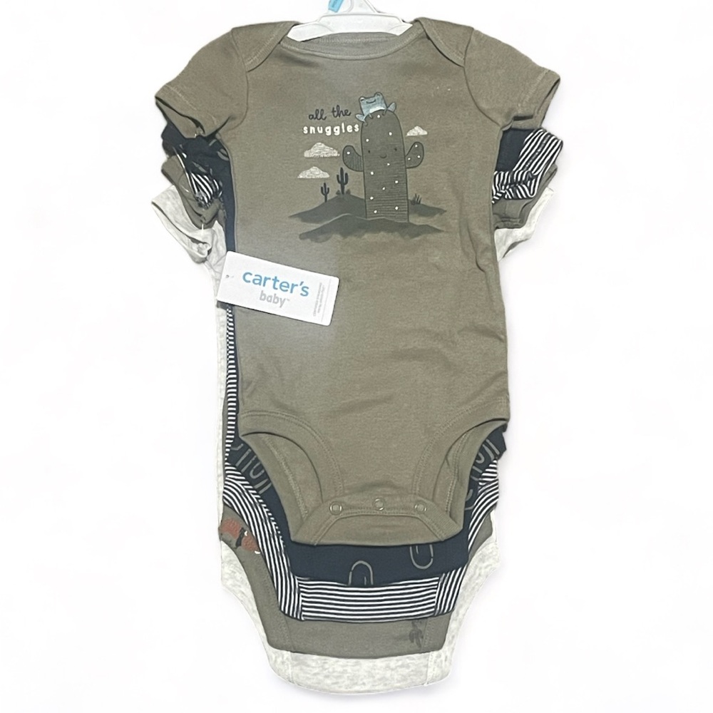 Carter's 5-Pack Short-Sleeve Original Bodysuits for Baby Boys 6M - Picture 3 of 3